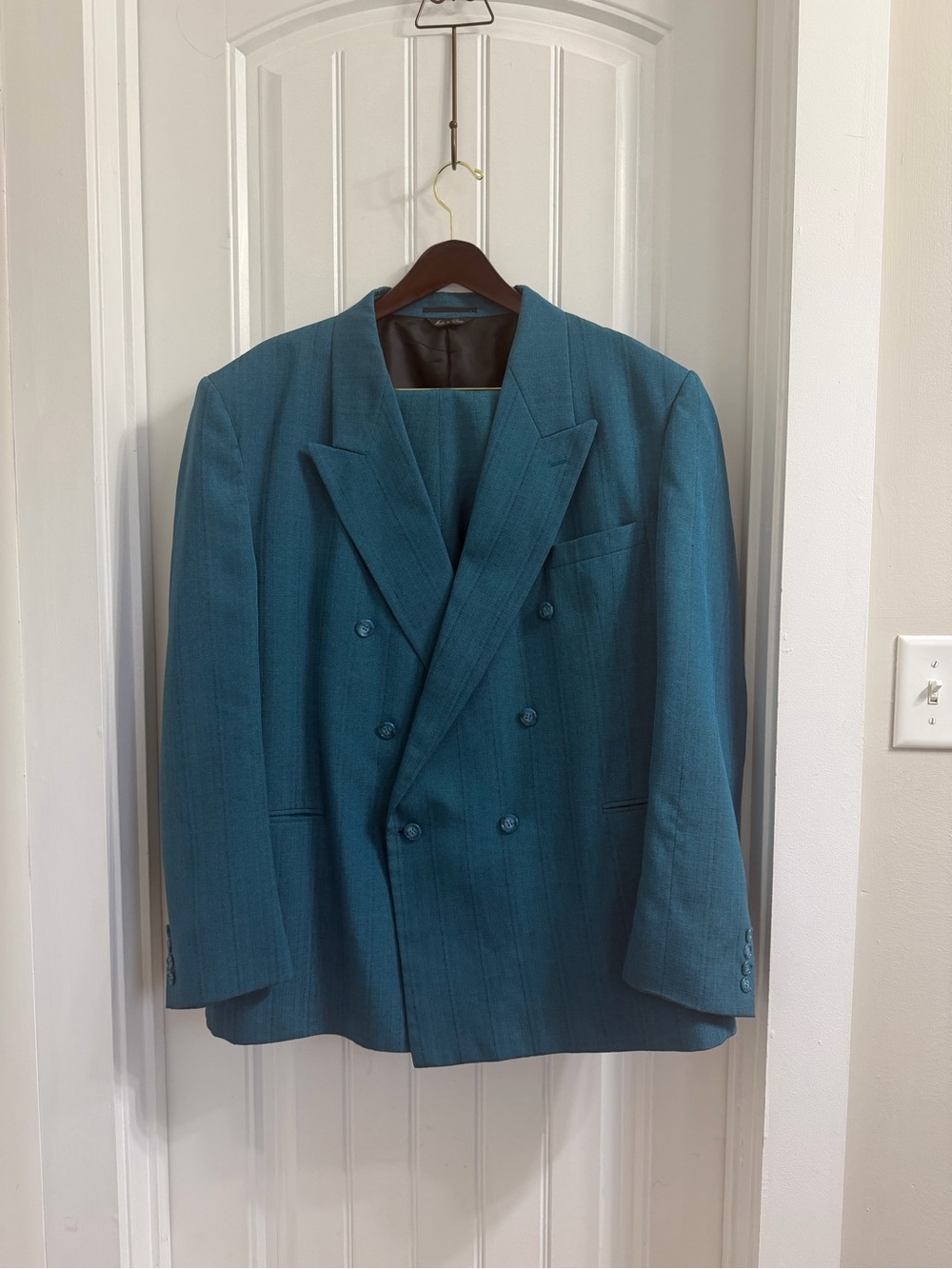 Gino Capeli Men’s Teal Suit Blazer 50R Pants 45X32